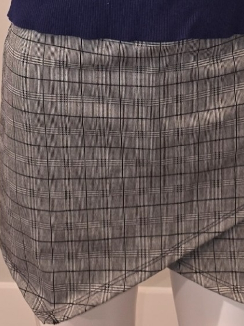Love Tree Gray Plaid Mini Skirt